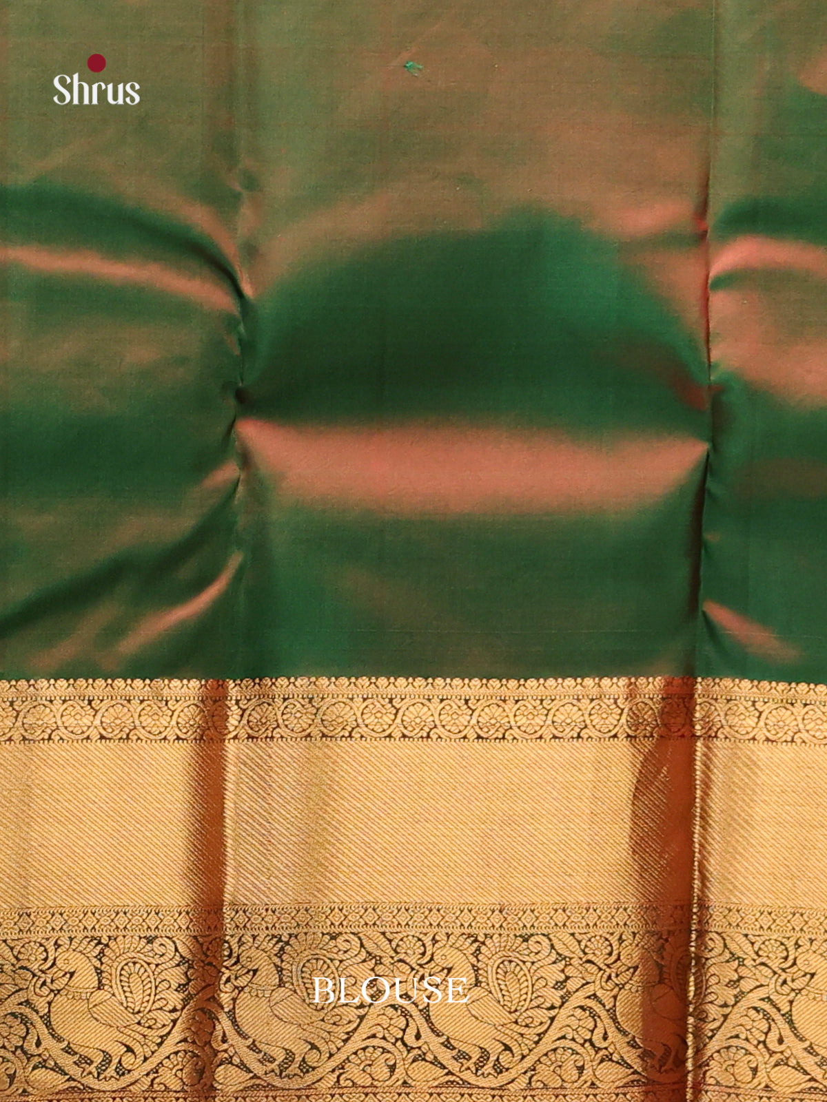 Orange & Green- Kanchipuram-halfpure Saree - Shop on Shrus.com