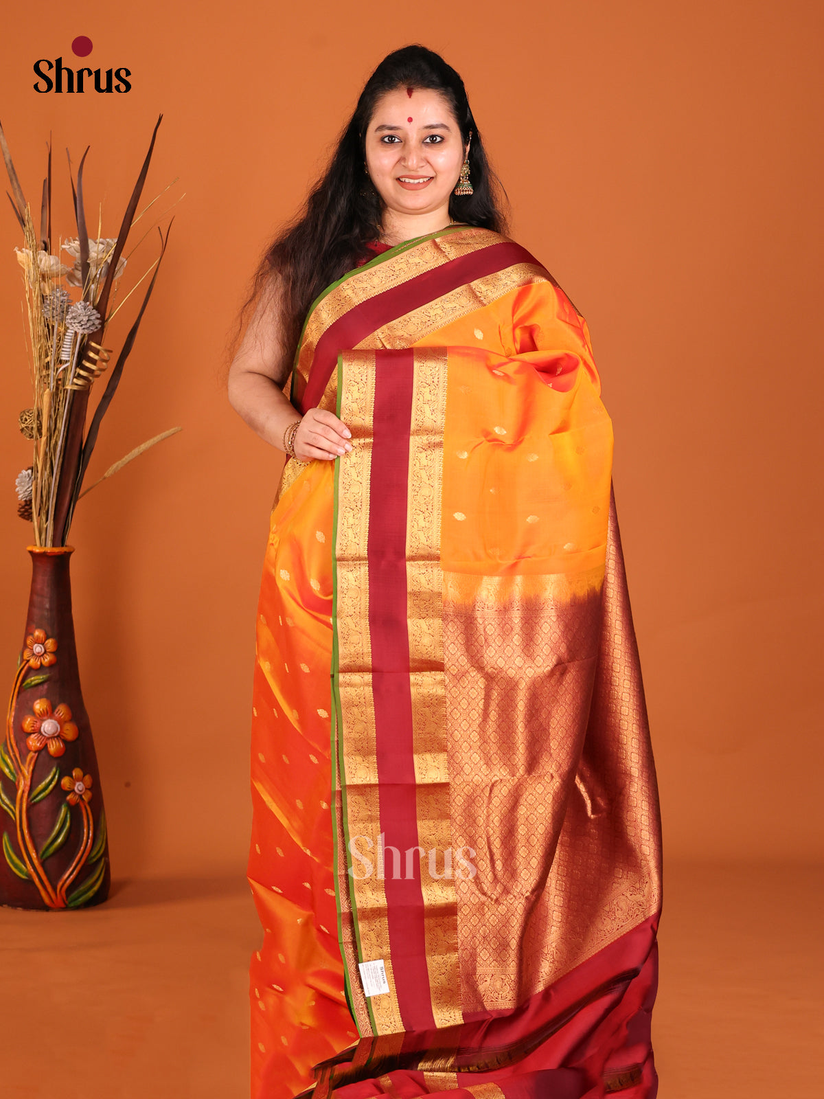 DHS16136 - Kanchipuram-halfpure Saree - Shop on Shrus.com