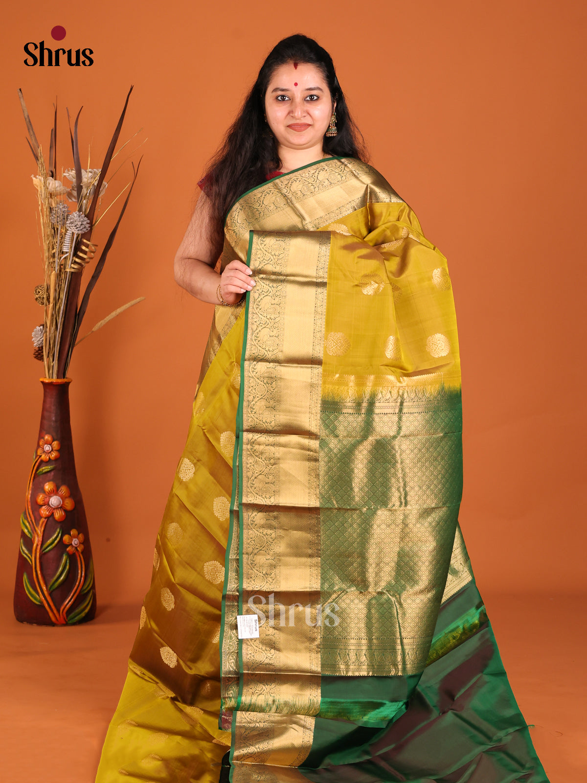 DHS16139 - Kanchipuram-halfpure Saree - Shop on Shrus.com