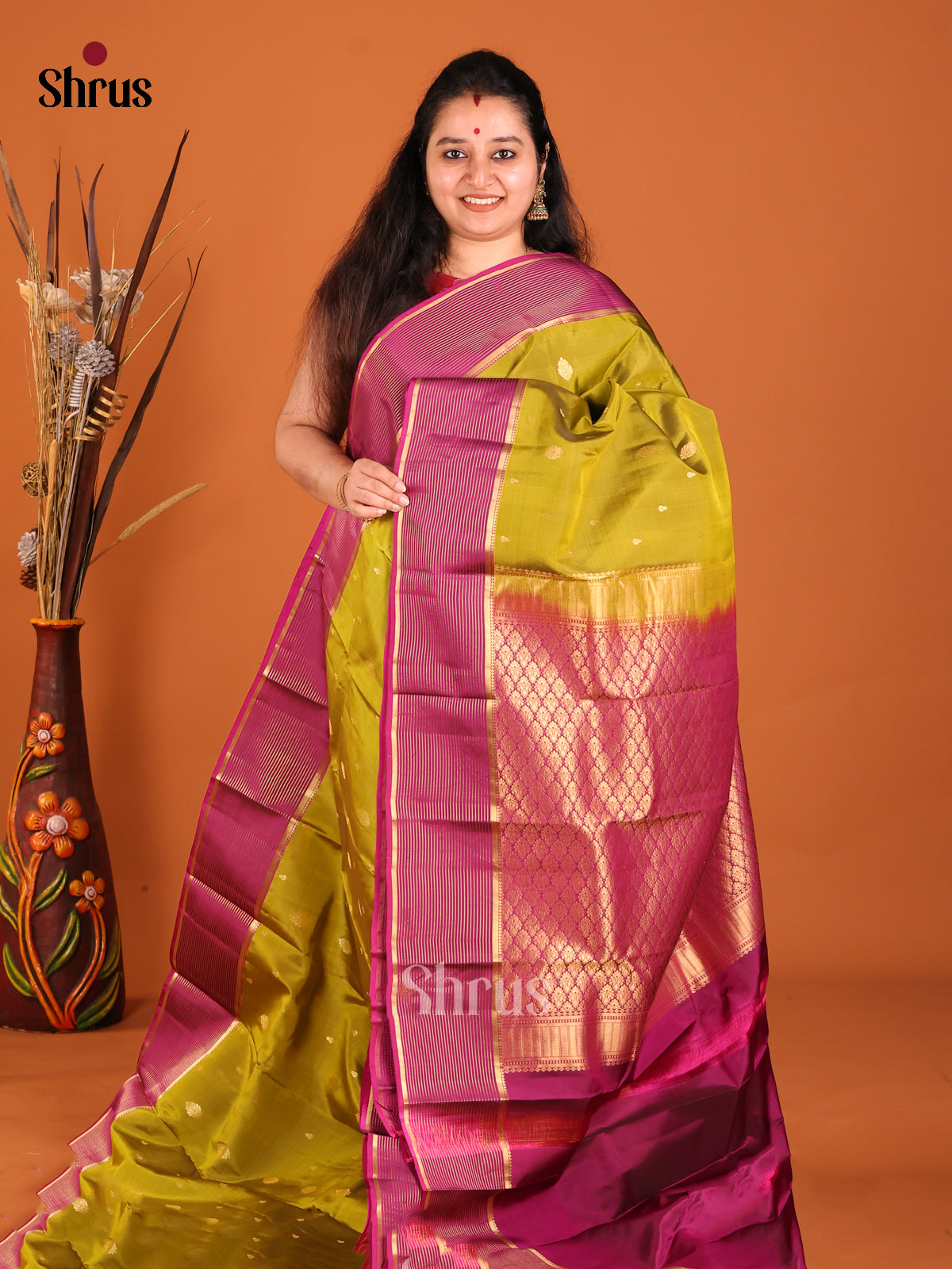 DHS16142 - Kanchipuram-halfpure Saree - Shop on Shrus.com