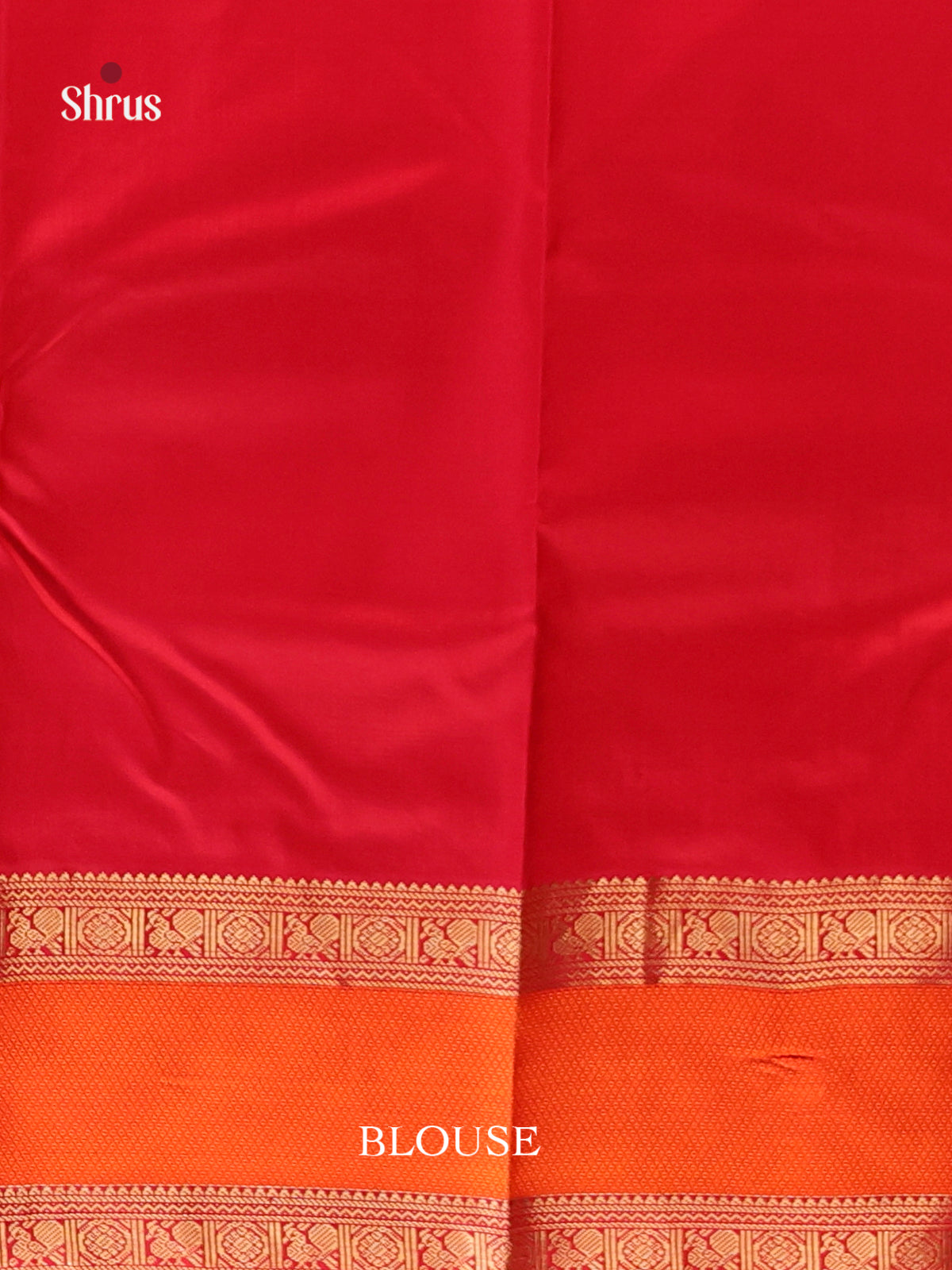 Green & Orange Kanchipuram Butta design Saree with rettaipet zari border -2