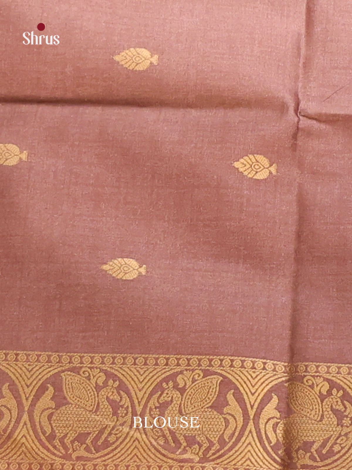 Pink & Dusty Brown - Semi Tussar Saree - Shop on Shrus.com