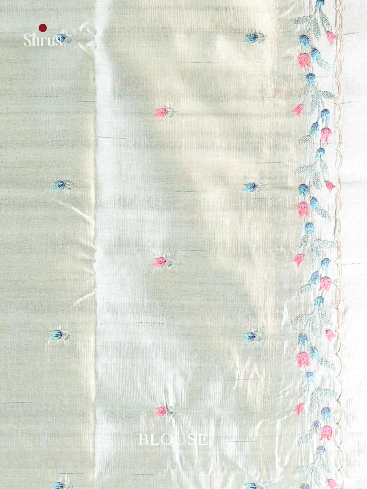 Ice Green - Semi Rawsilk Saree - Shop on Shrus.com