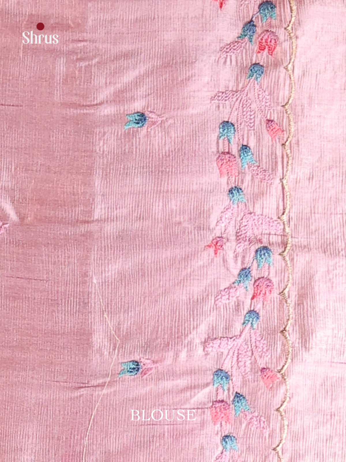 Pink- Semi Rawsilk Saree - Shop on Shrus.com