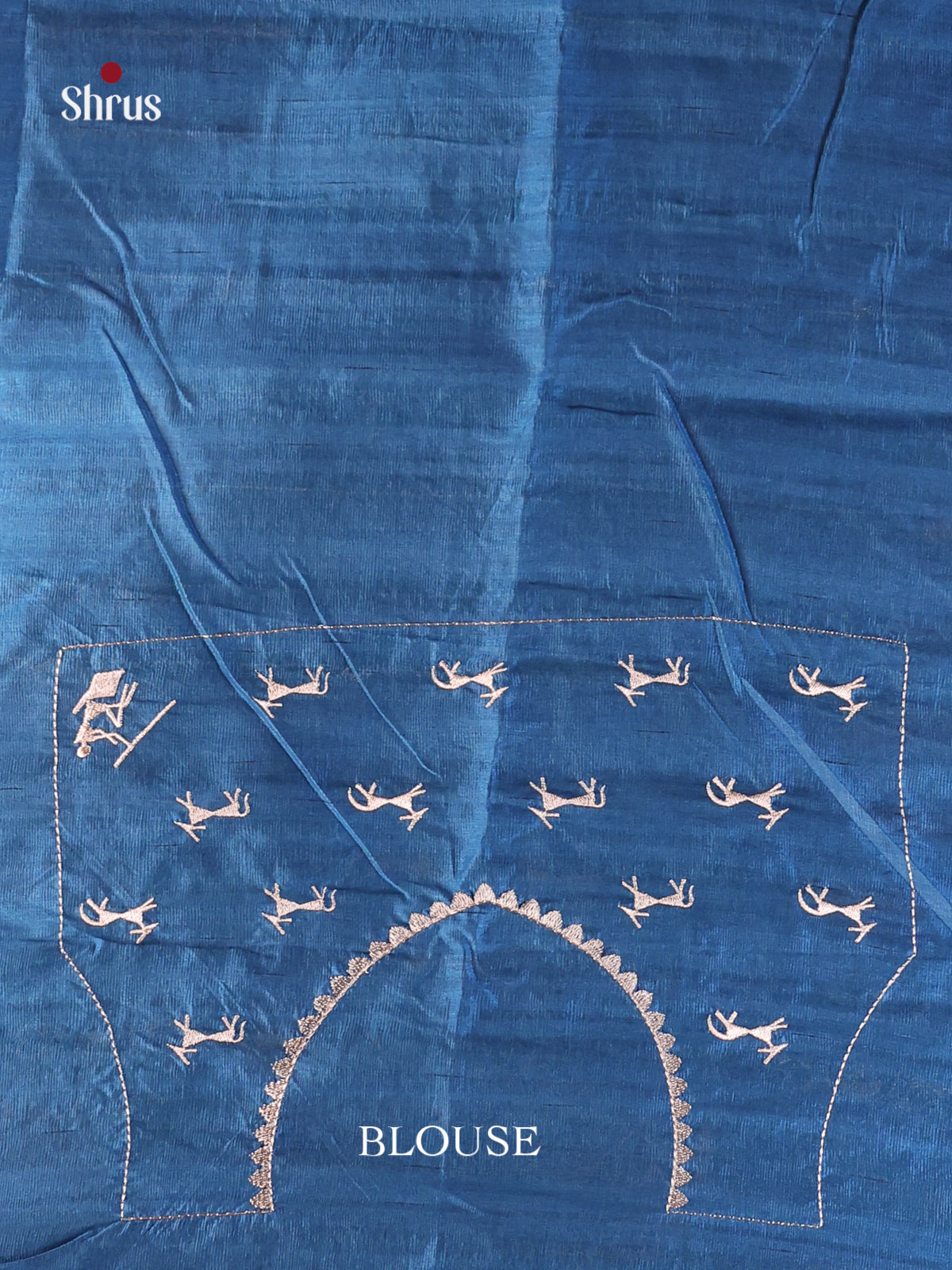 Blue - Semi Rawsilk Saree