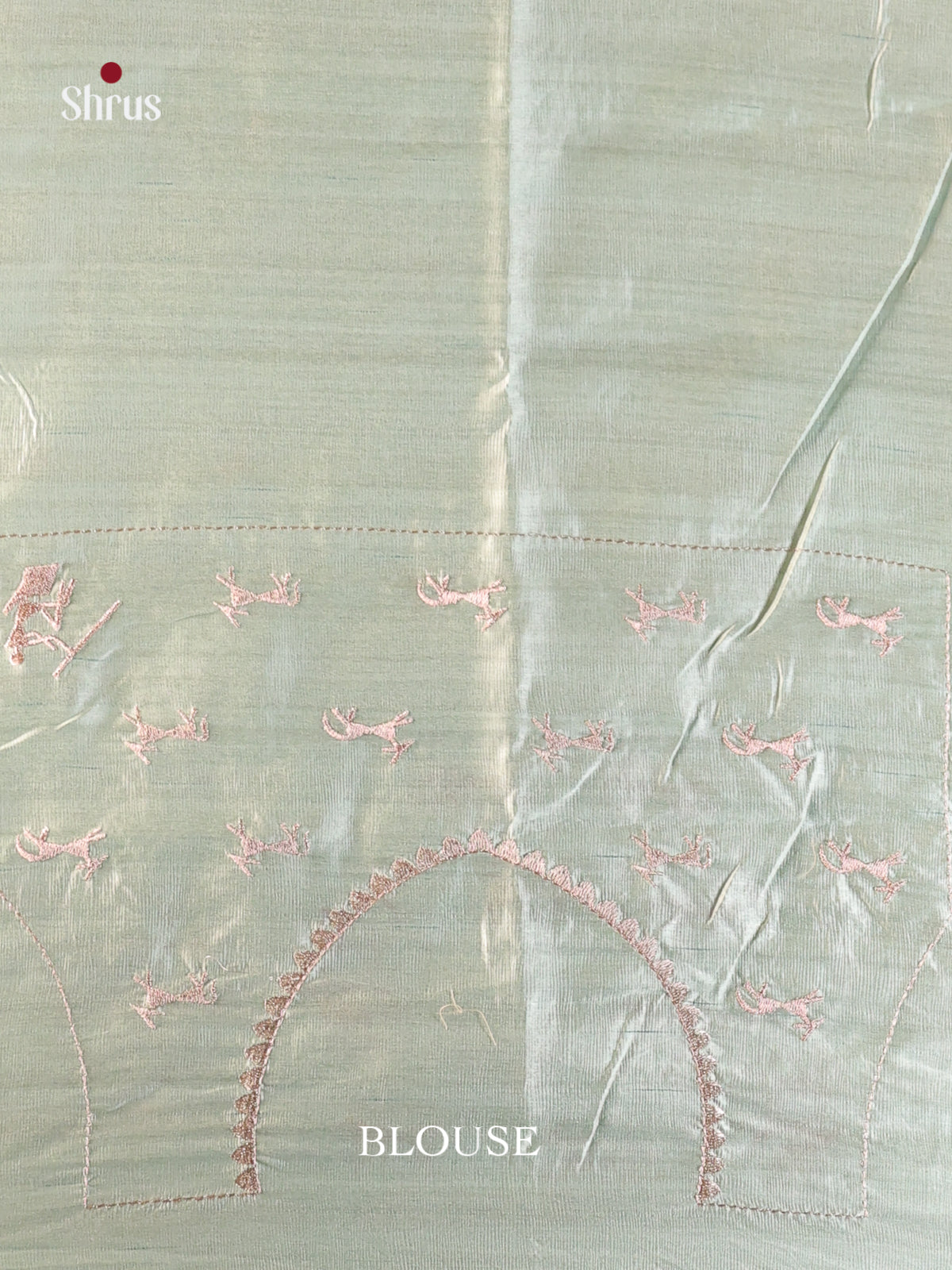 Pastel Green- Semi Rawsilk Saree - Shop on Shrus.com