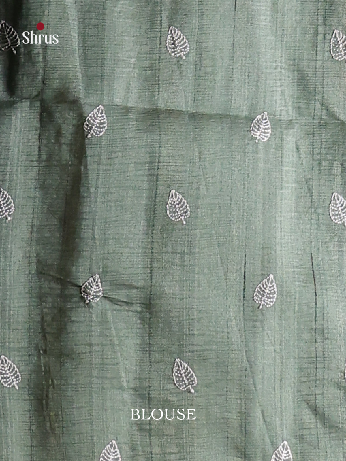 Grey Green - Semi Rawsilk Saree - Shop on Shrus.com