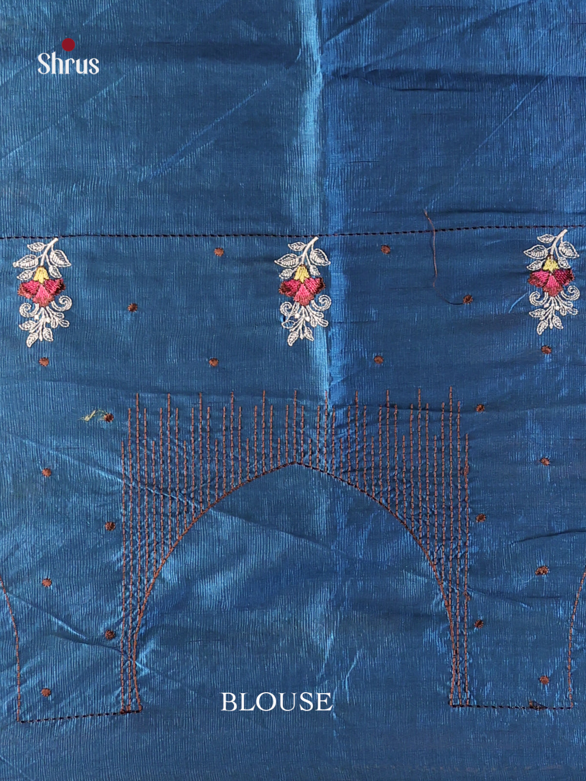 Blue - Semi Rawsilk Saree