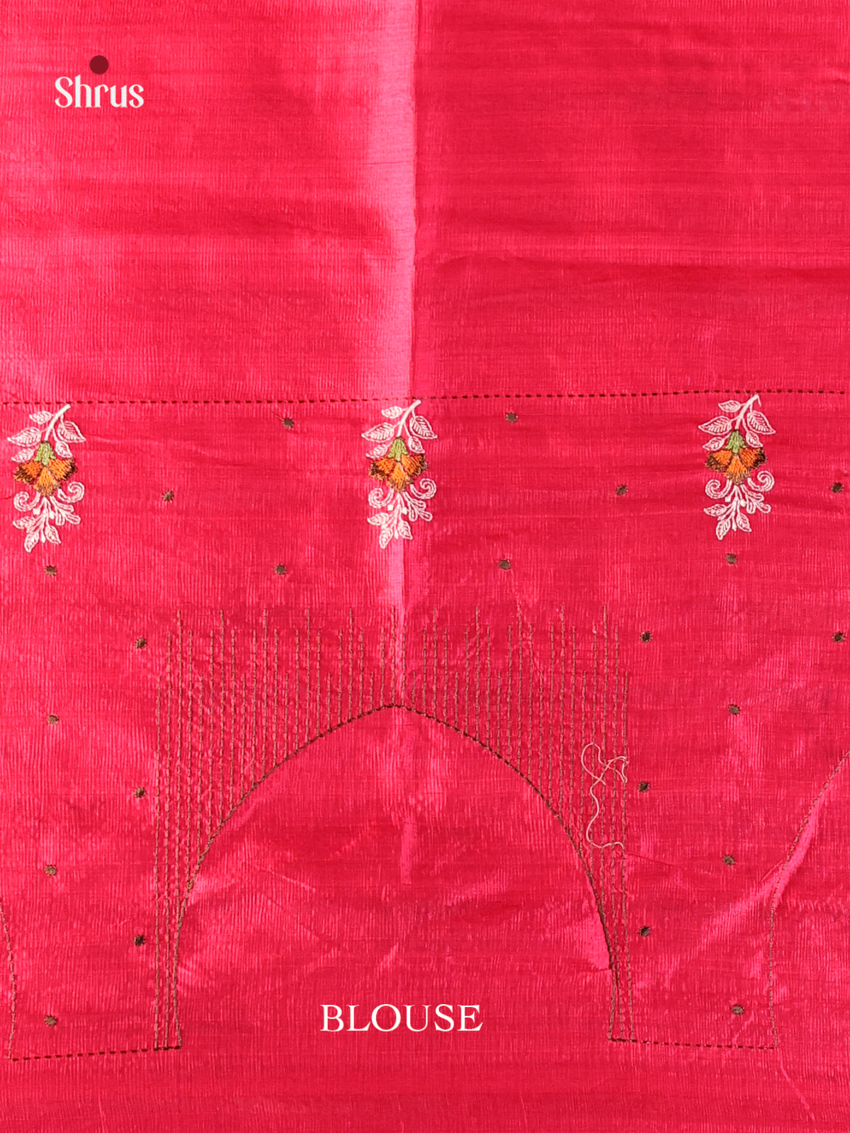 Deep Pink- Semi Rawsilk Saree - Shop on Shrus.com