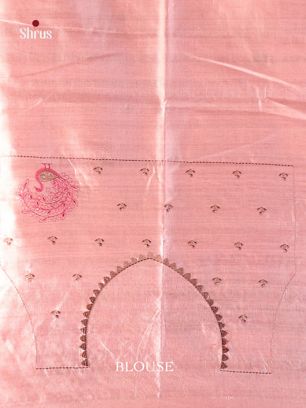 Pink - Semi Rawsilk Saree - Shop on Shrus.com