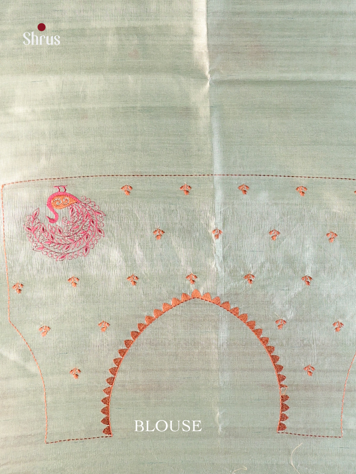 Pastel Green - Semi Rawsilk Saree - Shop on Shrus.com