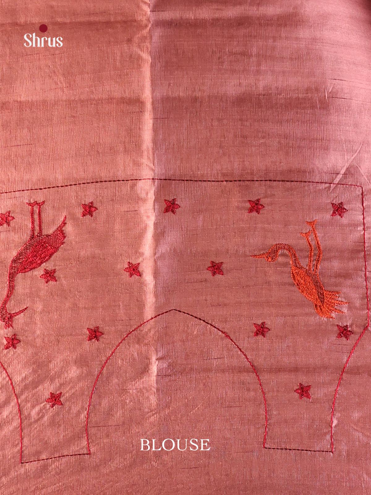 Dusty Brown- Semi Rawsilk Saree - Shop on Shrus.com