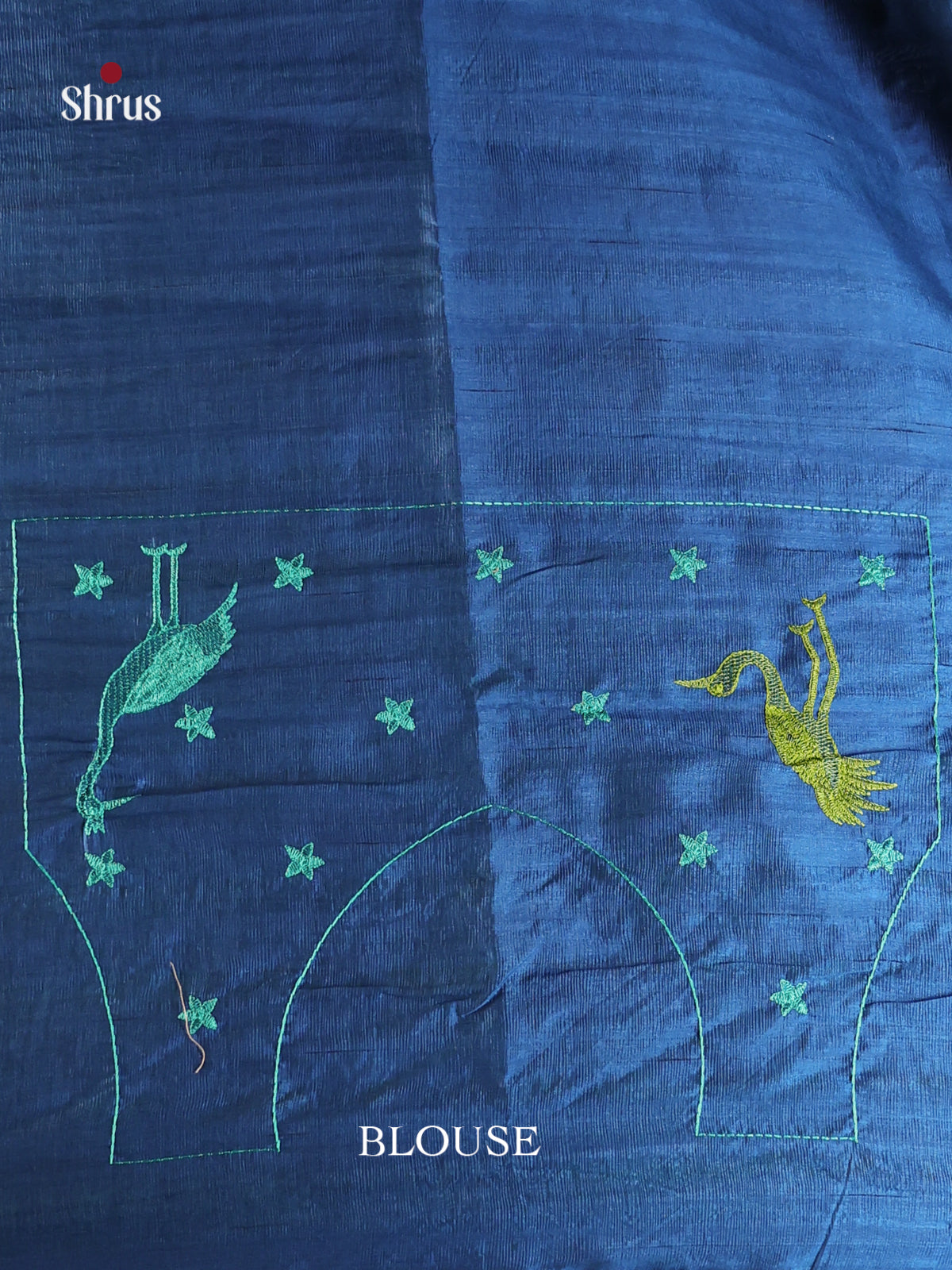 Blue- Semi Rawsilk Saree