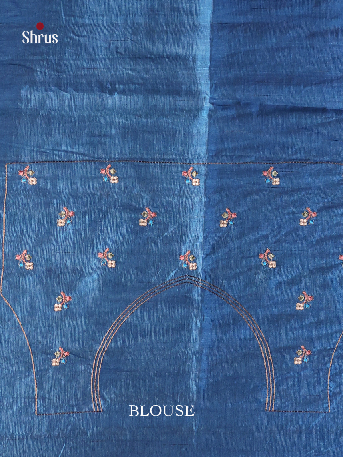 Blue - Semi Rawsilk Saree
