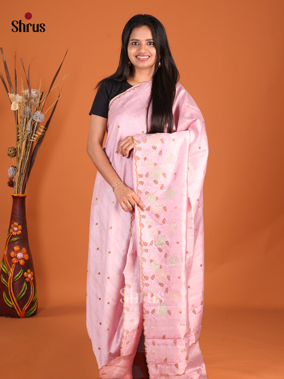 Lavender - Semi Rawsilk Saree - Shop on Shrus.com