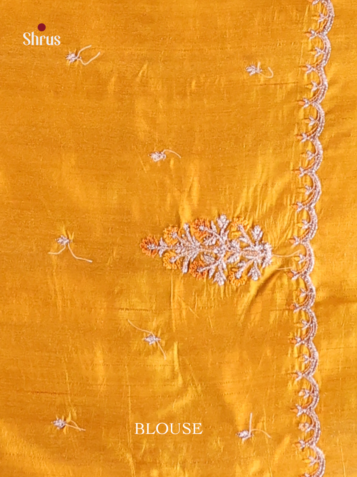 Mustard- Semi Rawsilk Saree - Shop on Shrus.com