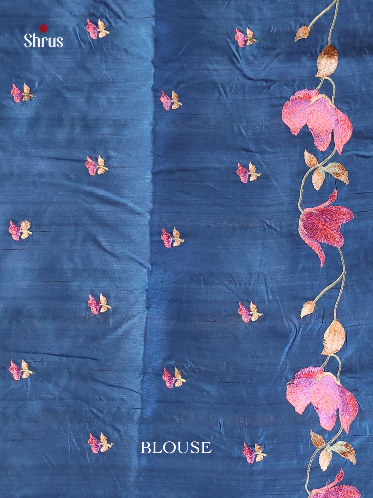 Blue - Semi Rawsilk Saree