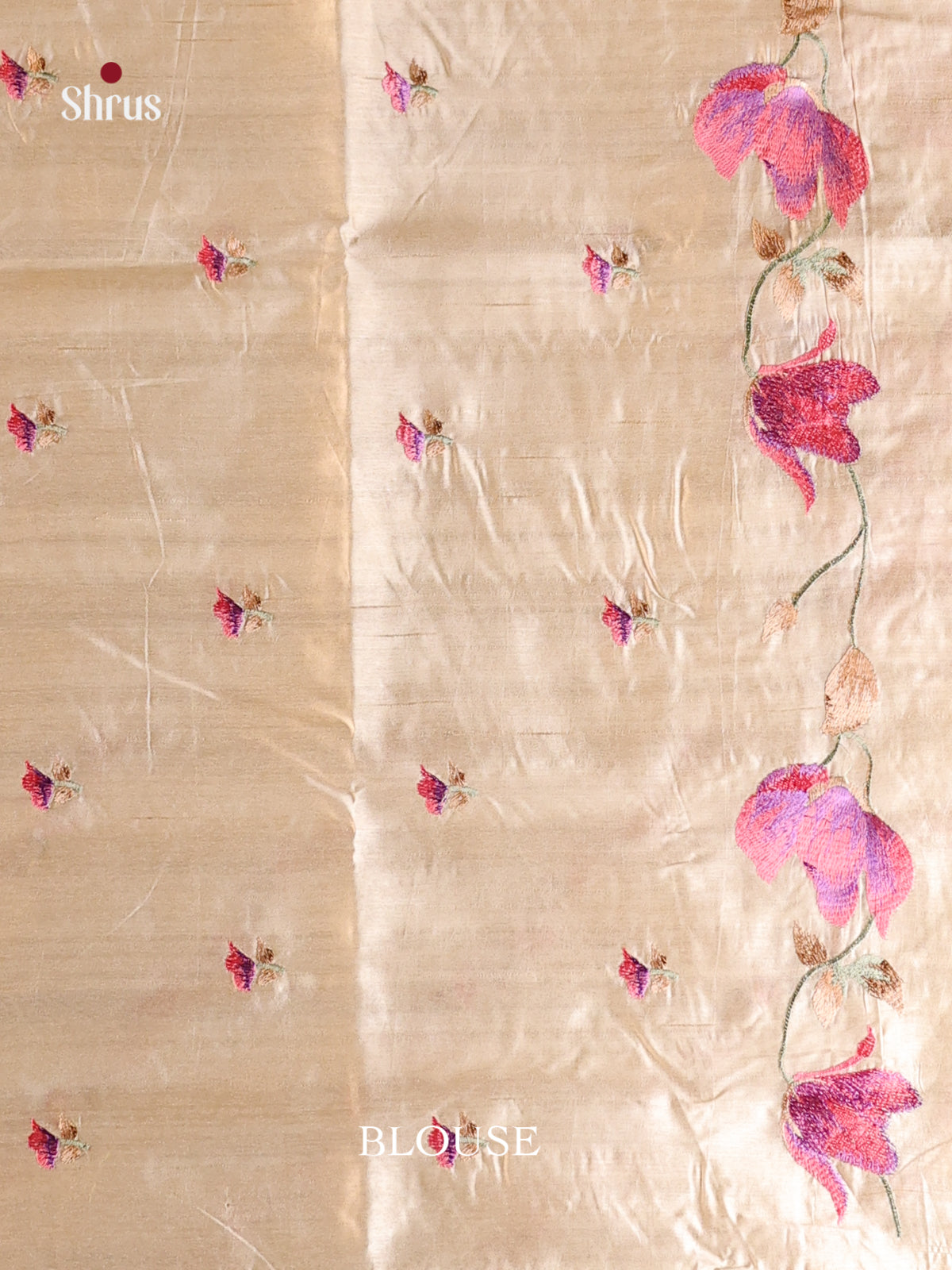 Cream - Semi Rawsilk Saree