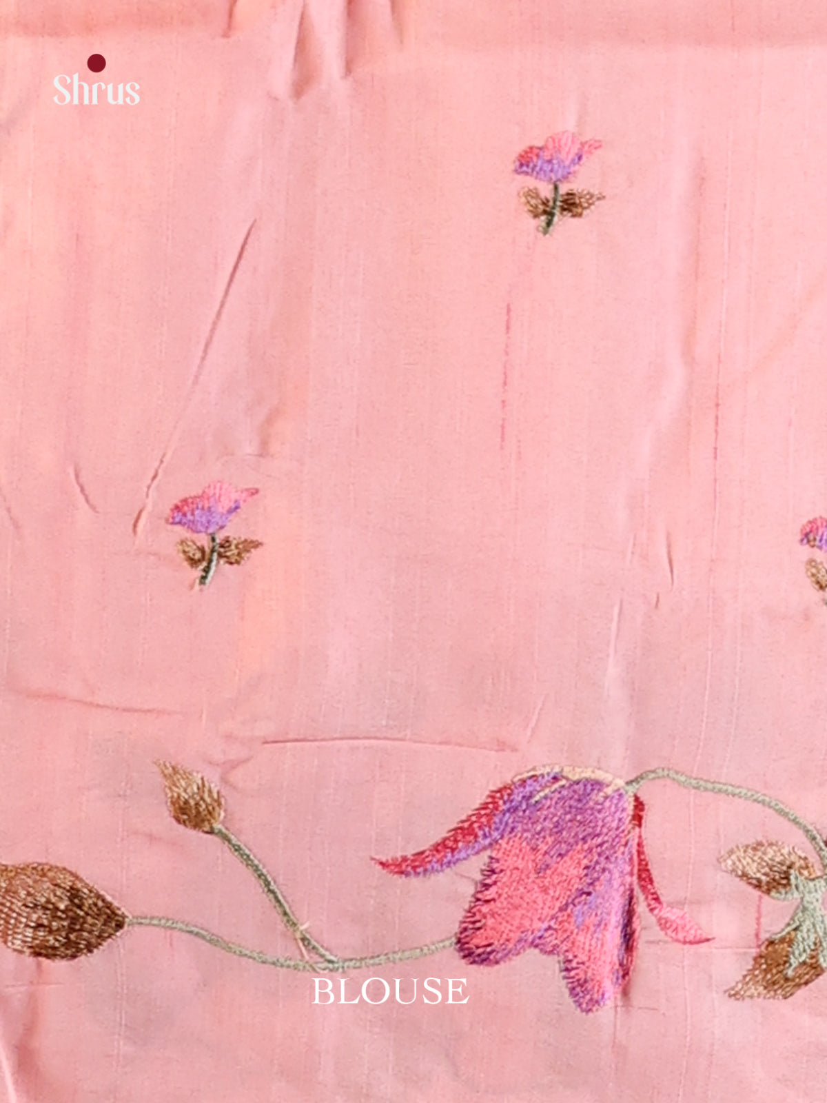 Pink- Semi Rawsilk Saree - Shop on Shrus.com