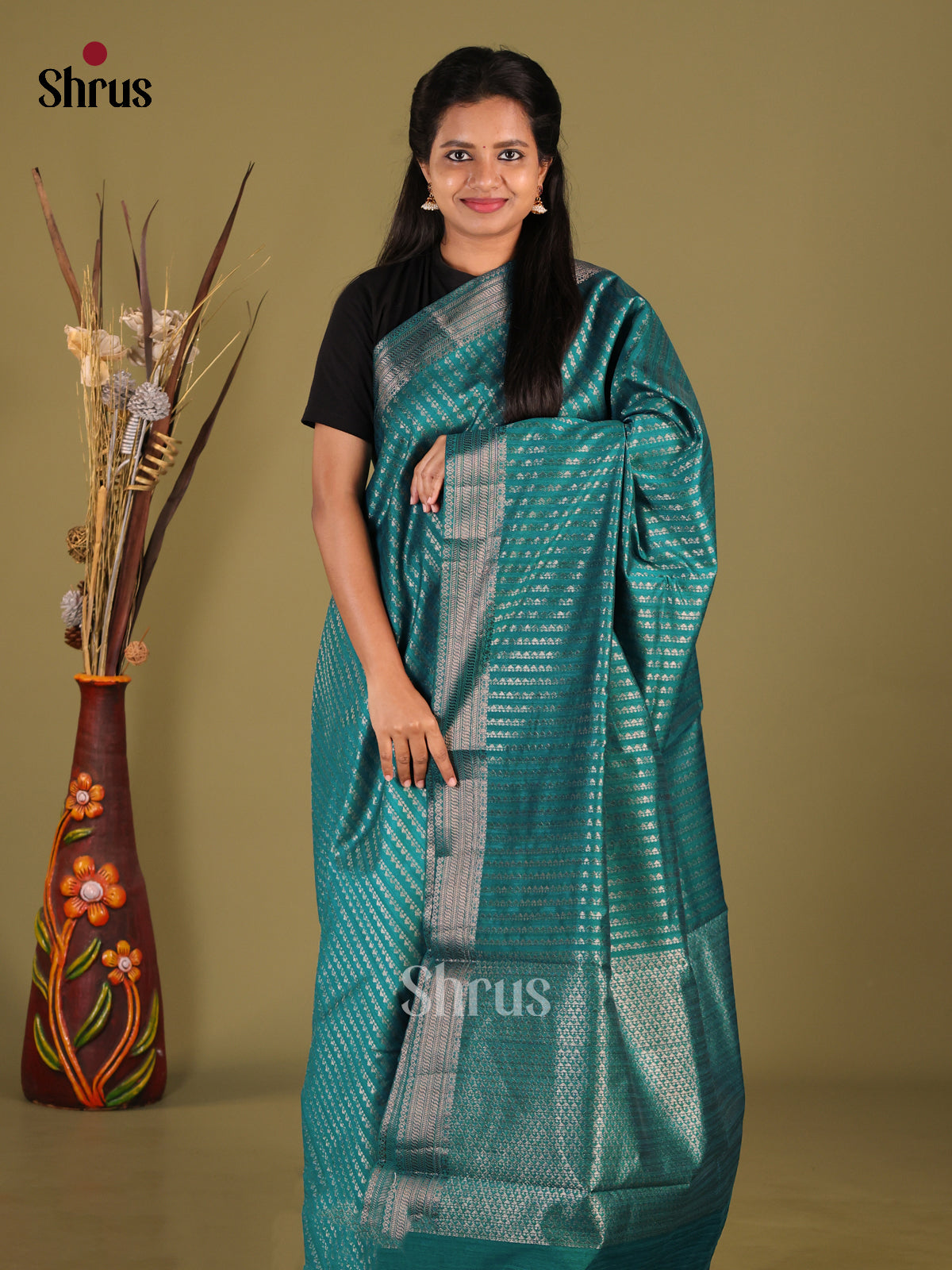 Green - Semi Jute Saree