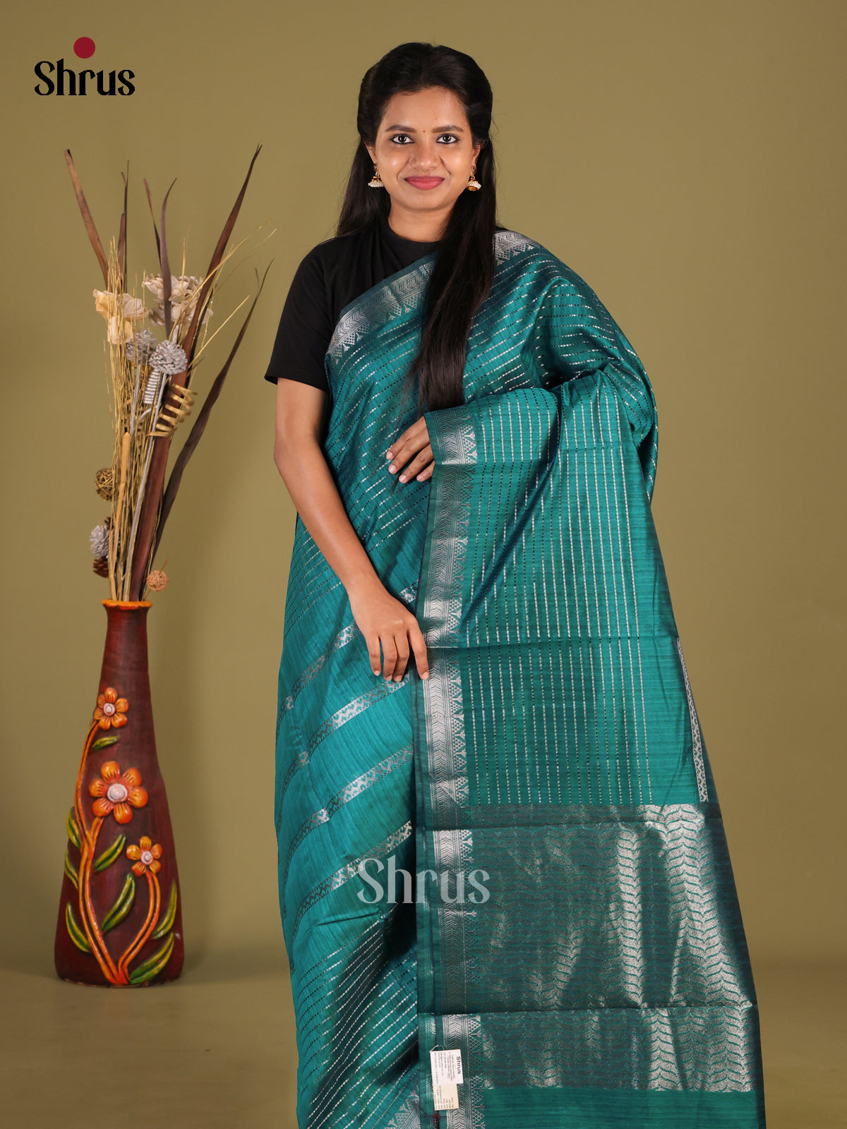 Green - Semi Jute Saree