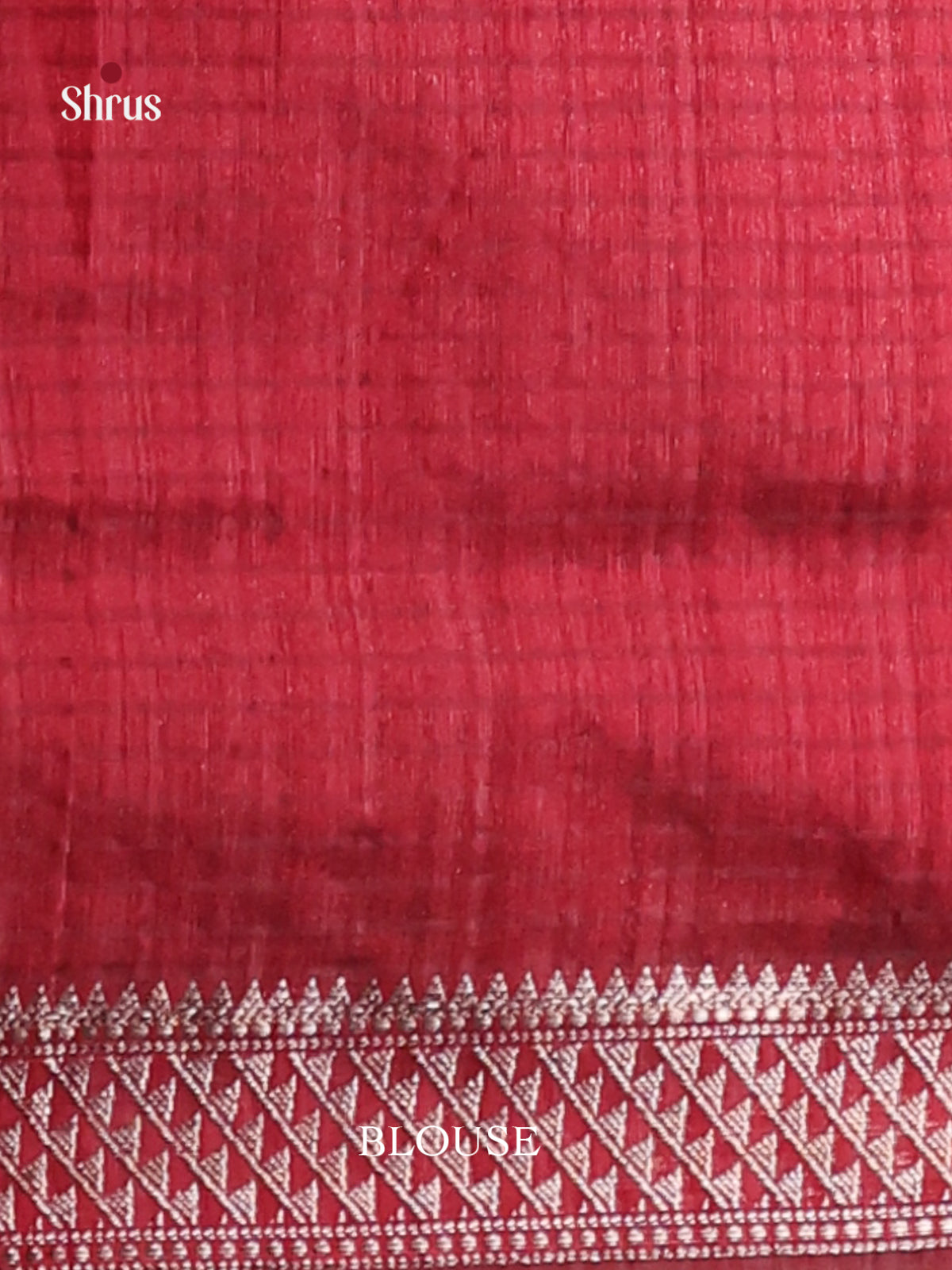 Maroon - Semi Jute Saree - Shop on Shrus.com