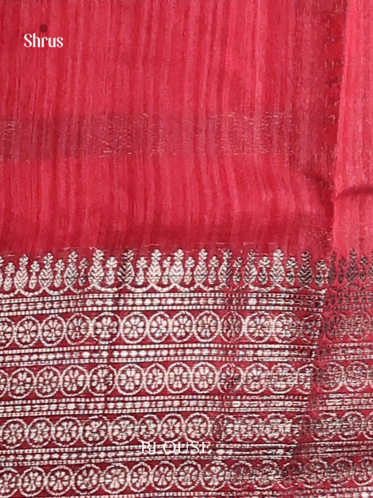 Maroon - Semi Jute Saree - Shop on Shrus.com