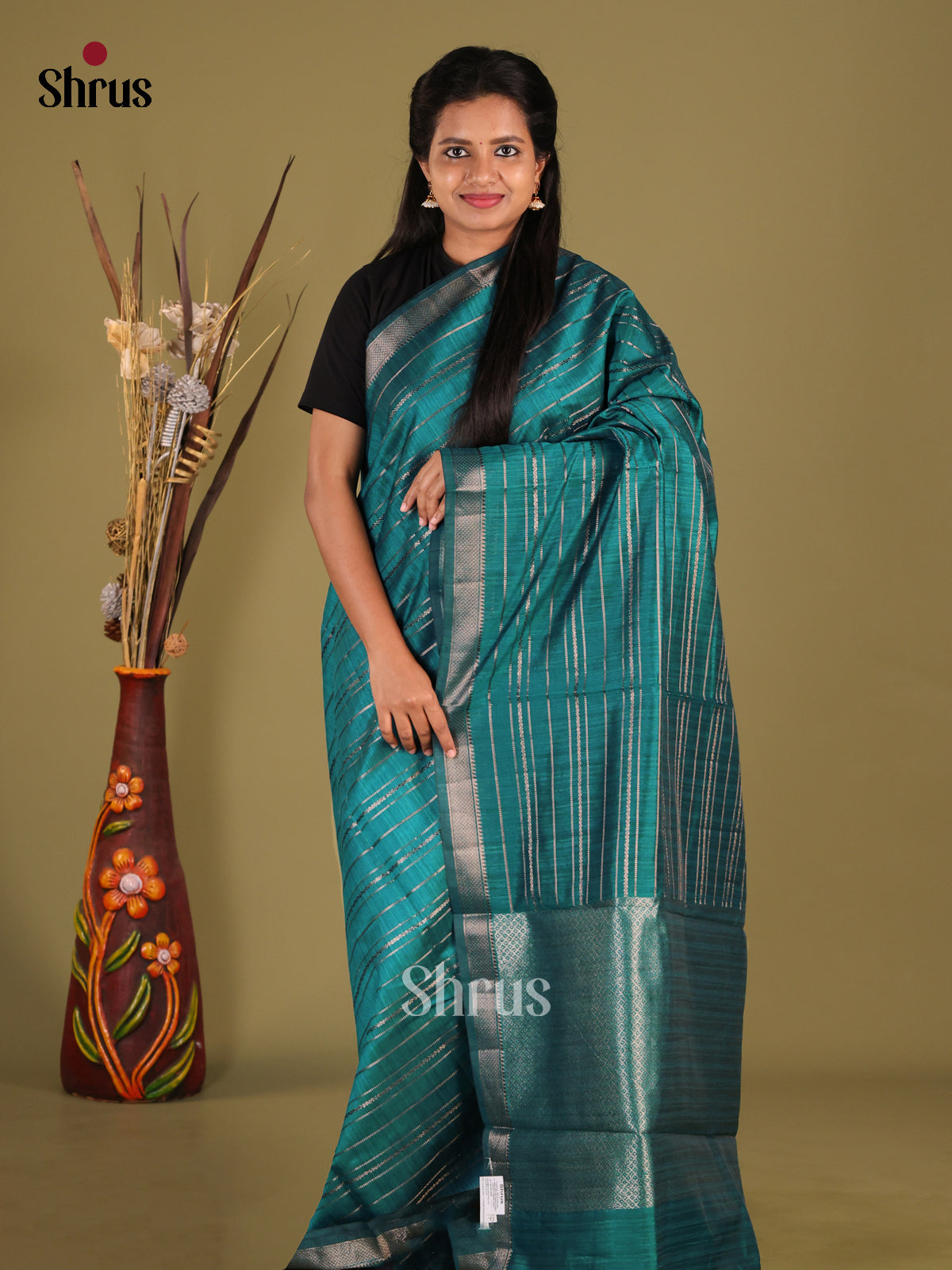 Green - Semi Jute Saree