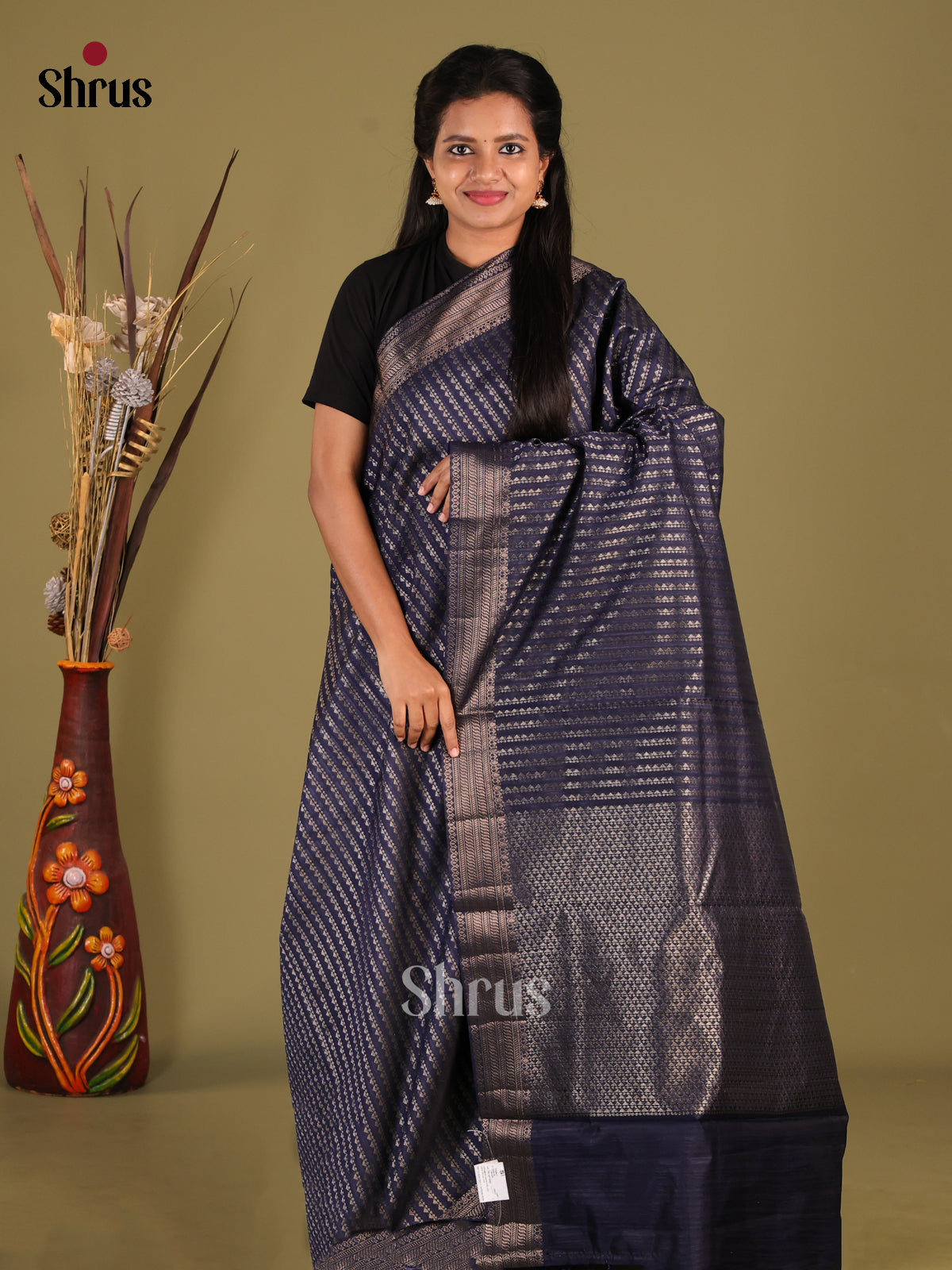 Blue - Semi Jute Saree