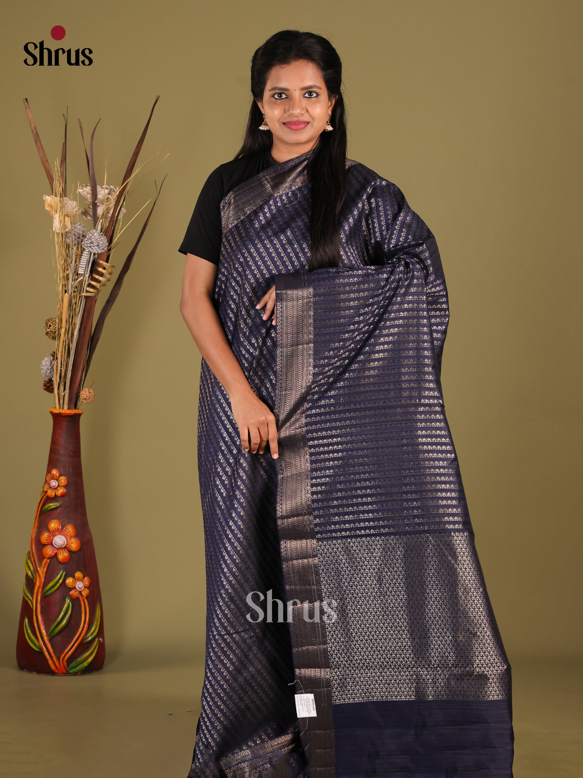 Blue - Semi Jute Saree