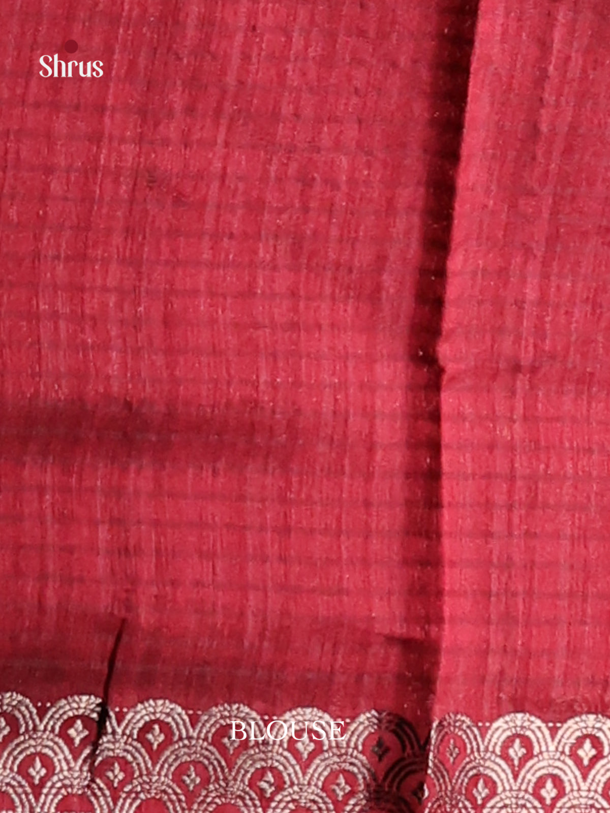Maroon - Semi Jute Saree - Shop on Shrus.com