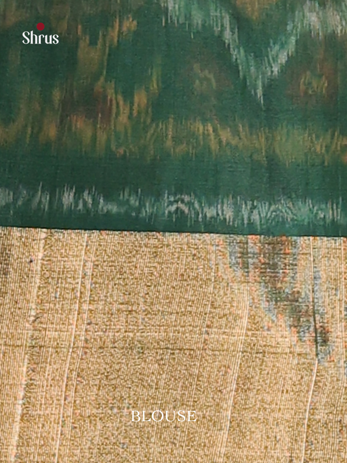 Timeless Mustard Pochampally Silk Cotton Saree with Ikat Print & Green Floral Pallu