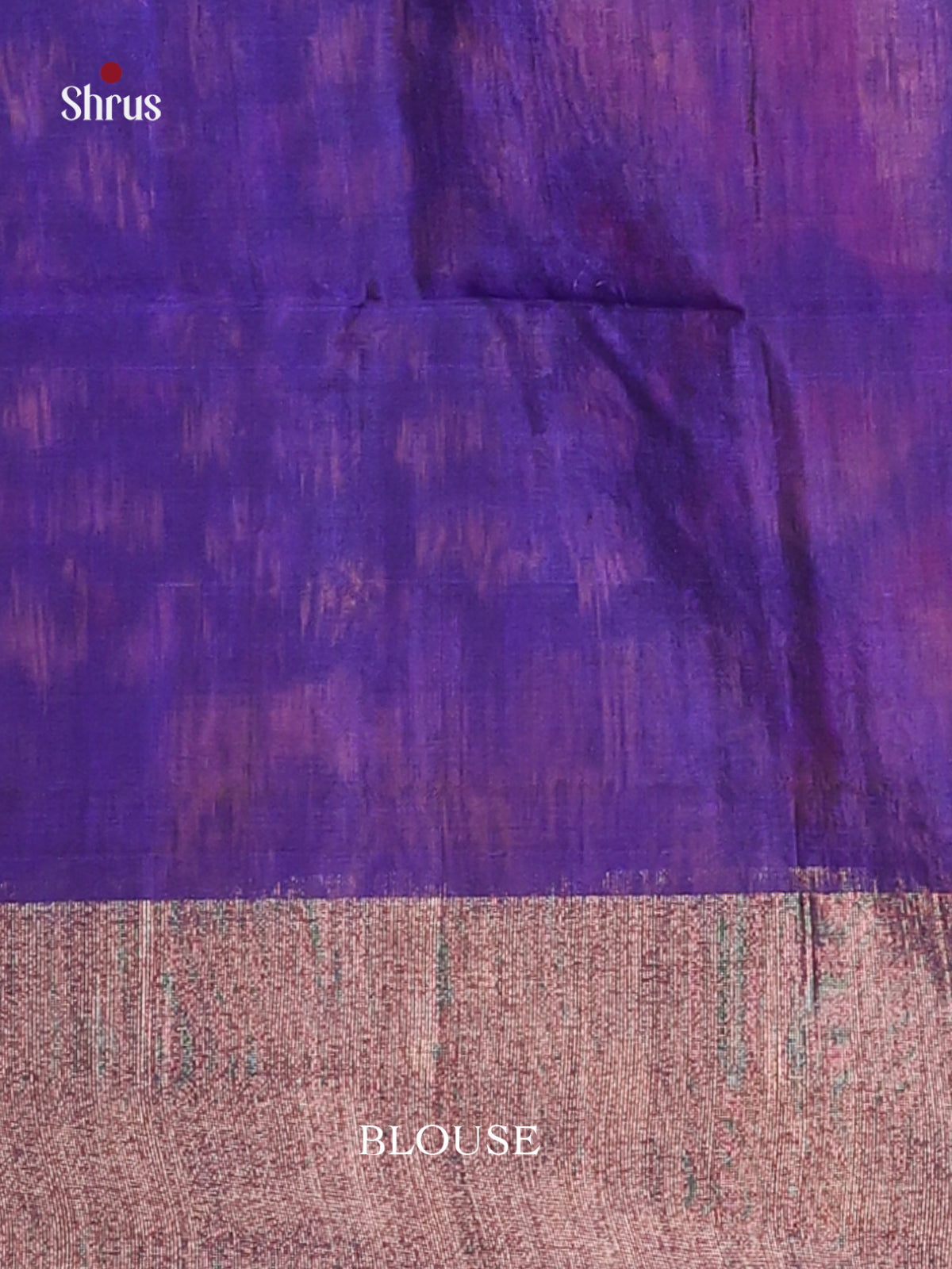 Elegant Brick Pochampally Silk Cotton Saree With Blue Floral Ikat Pallu