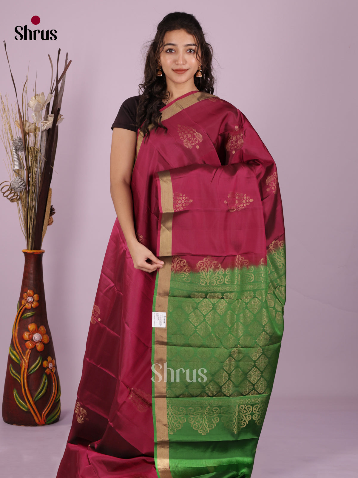 DHS20223 - Softsilk-halfpure Saree - Shop on Shrus.com