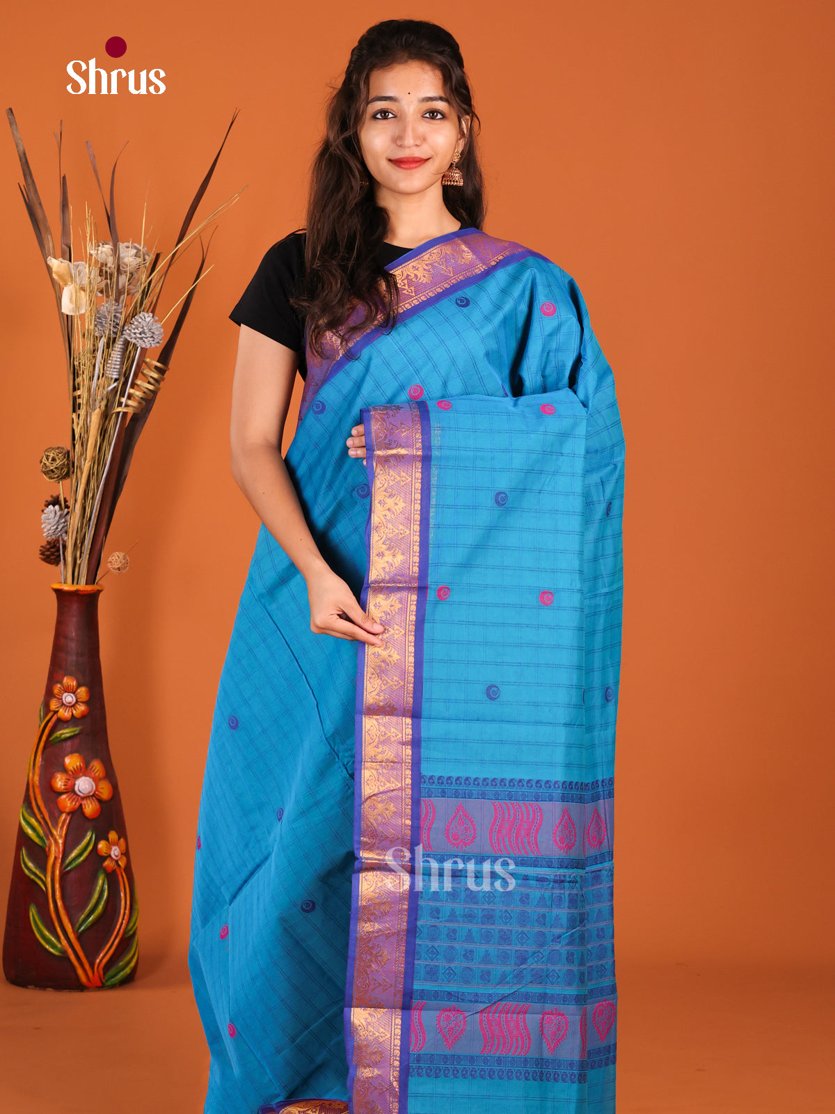 Blue - Chettinad Cotton Saree