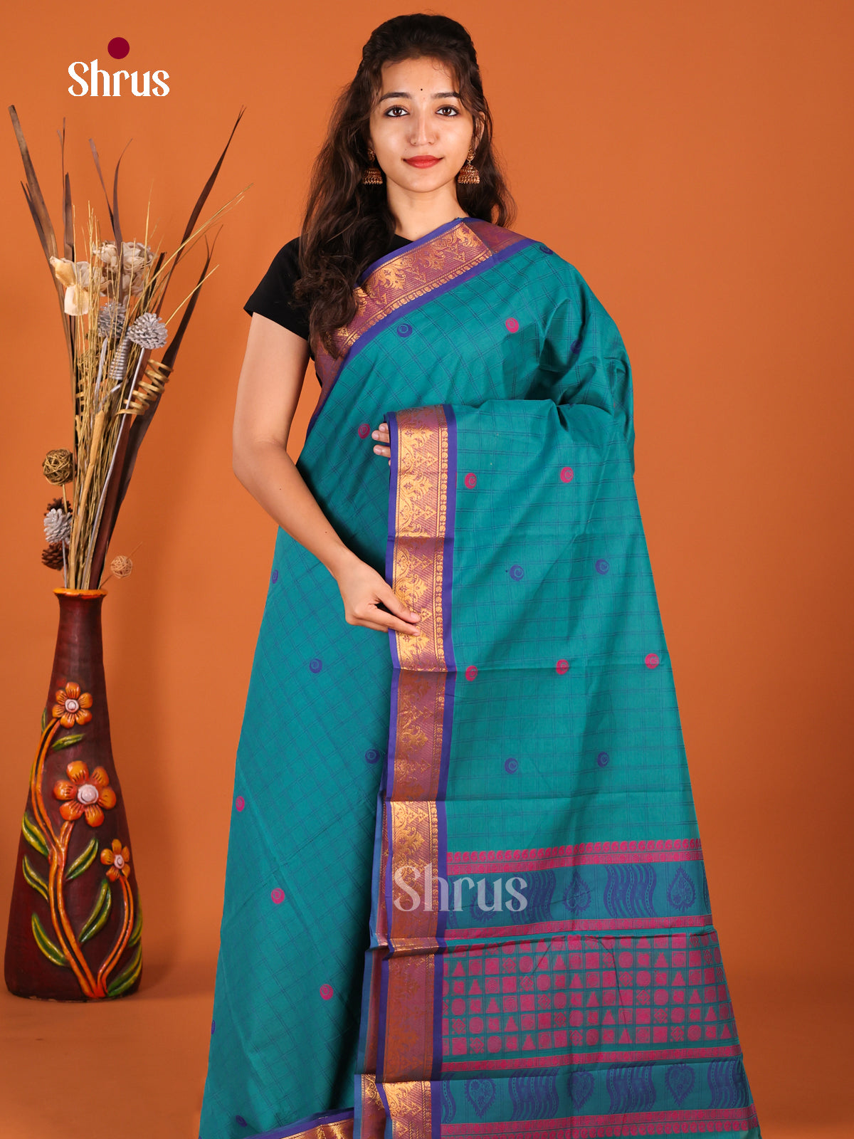 Blue - Chettinad Cotton Saree