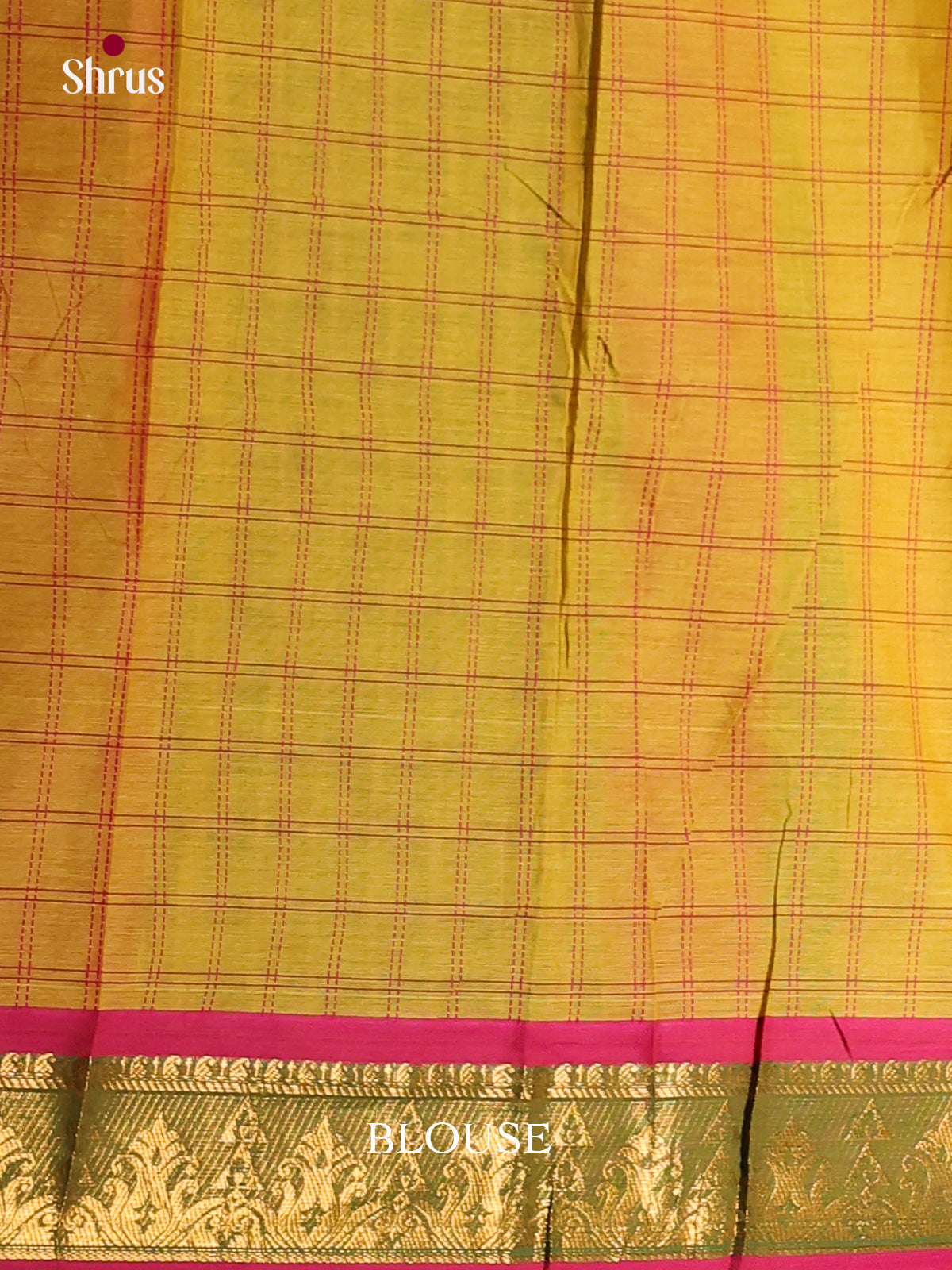 Mustardy Green & Pink - Chettinad Cotton Saree