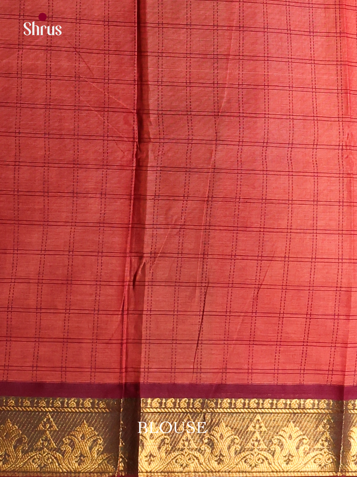 Peachish Pink & Maroon- Chettinad Cotton Saree