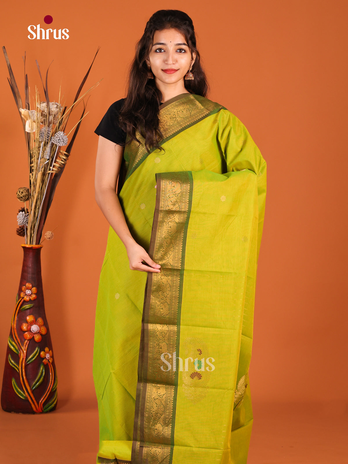 Light Green & Green- Chettinad Cotton Saree