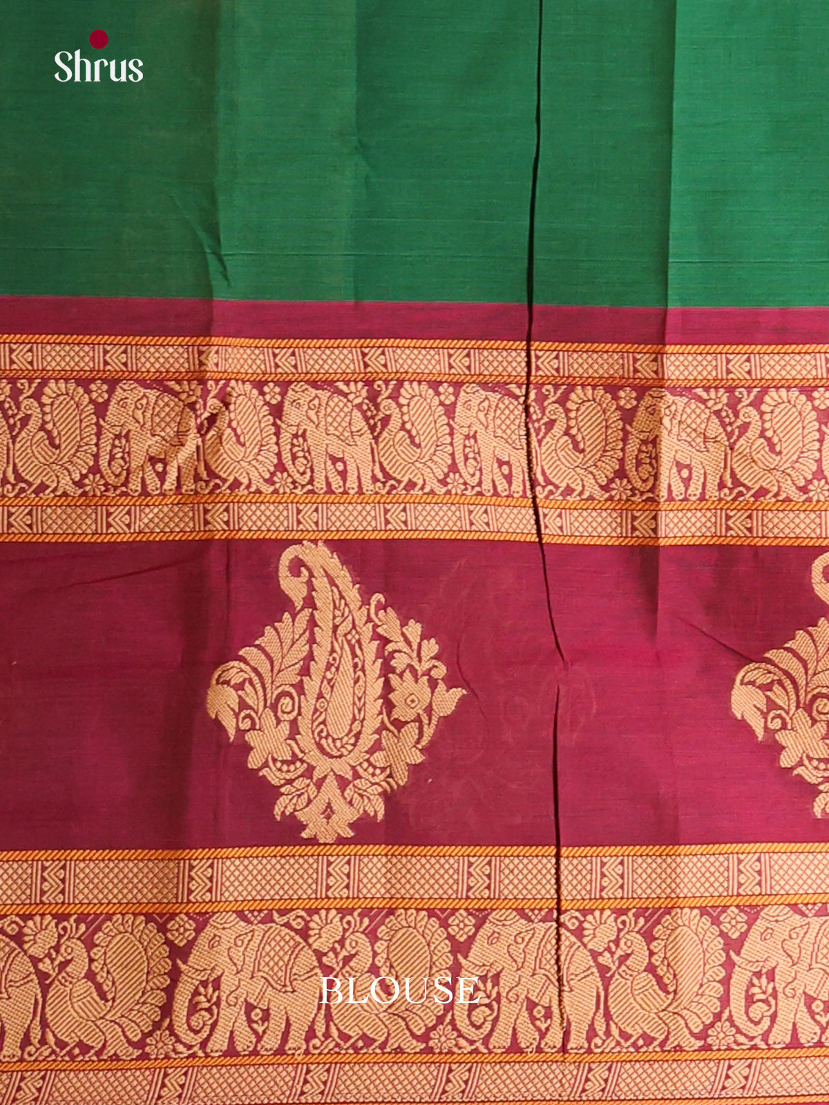 Green & Maroon - Chettinad Cotton Saree