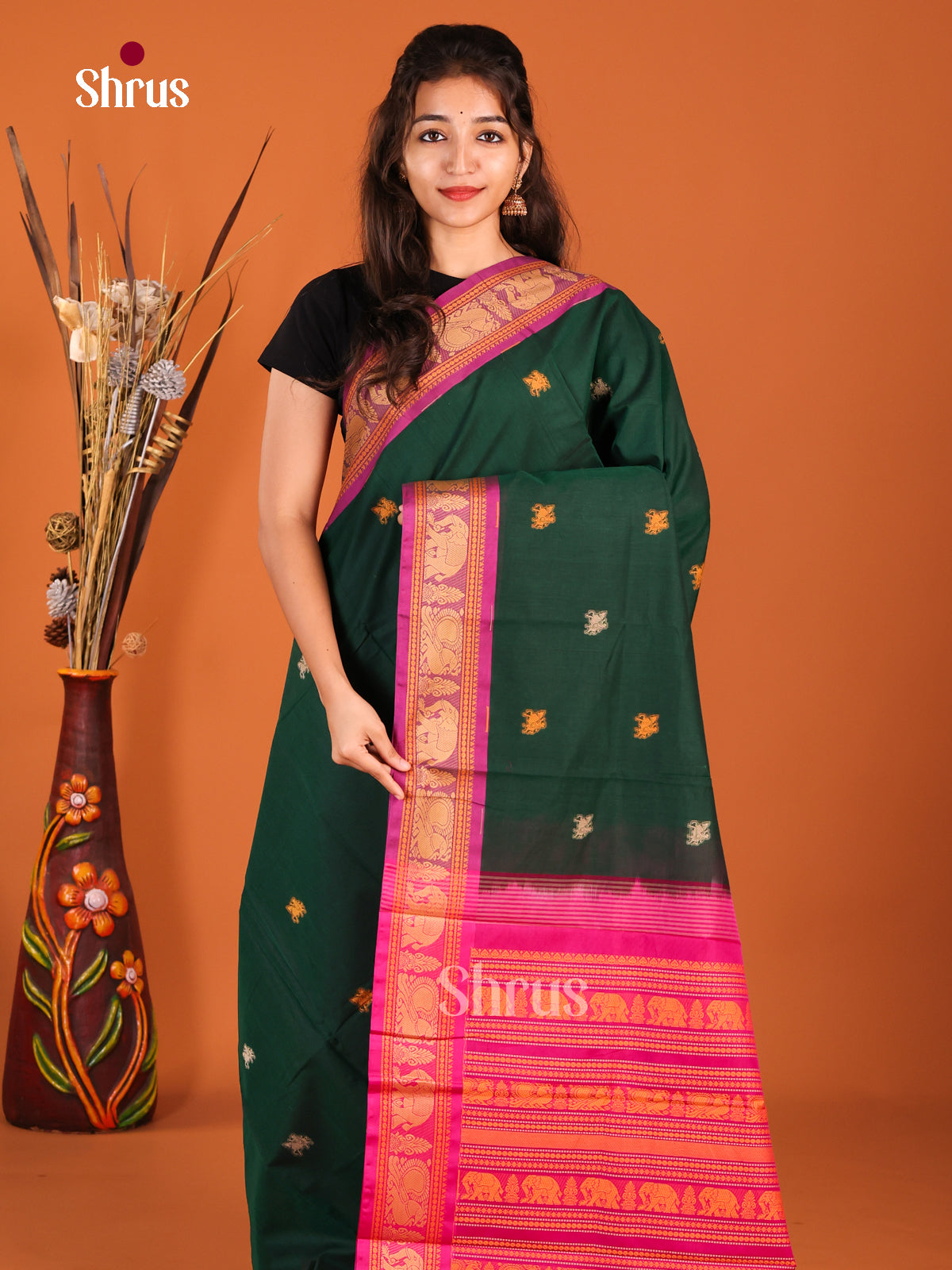 Green & Pink- Chettinad Cotton Saree