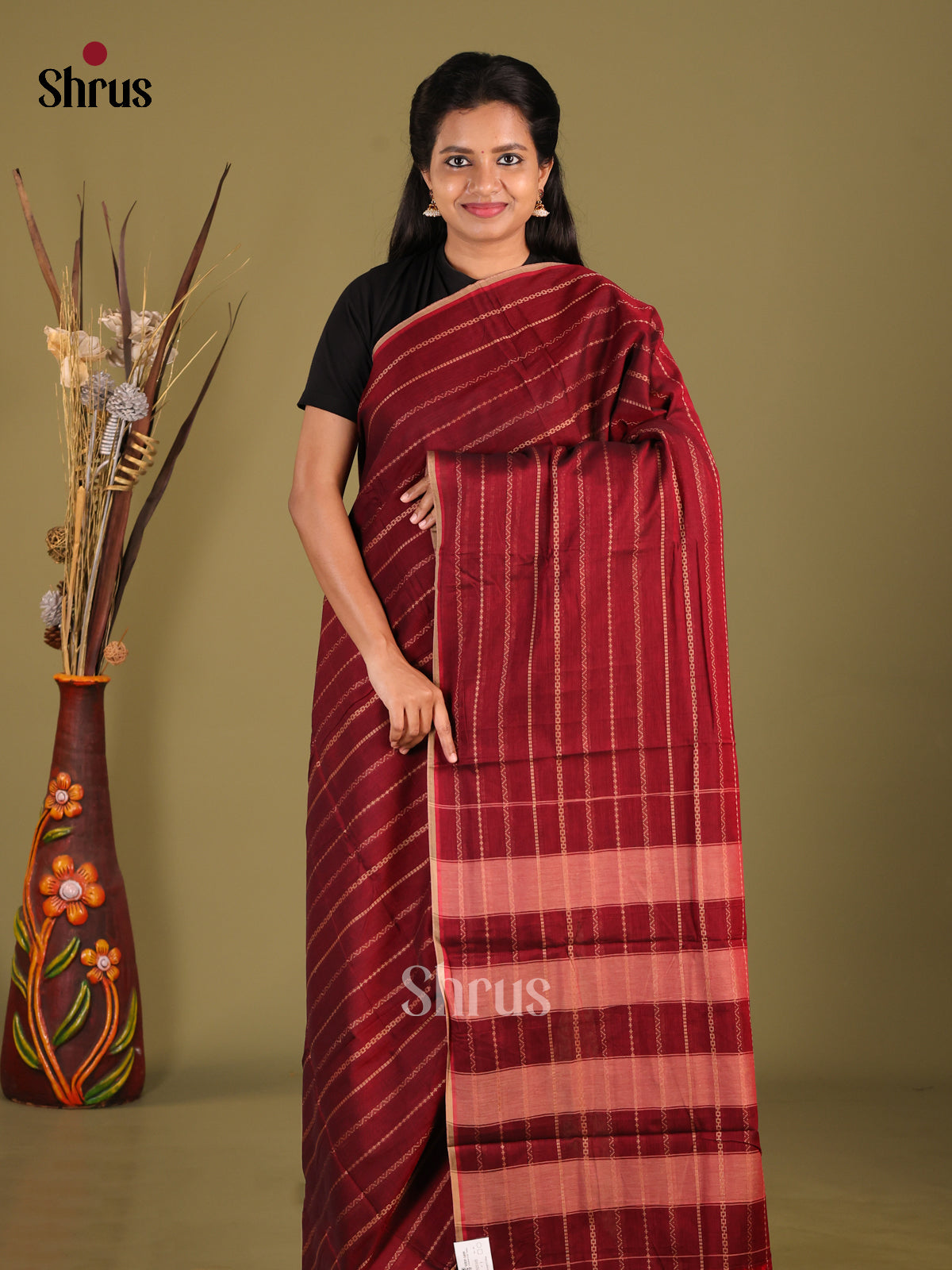 Maroon - Narayanpet Cotton Saree