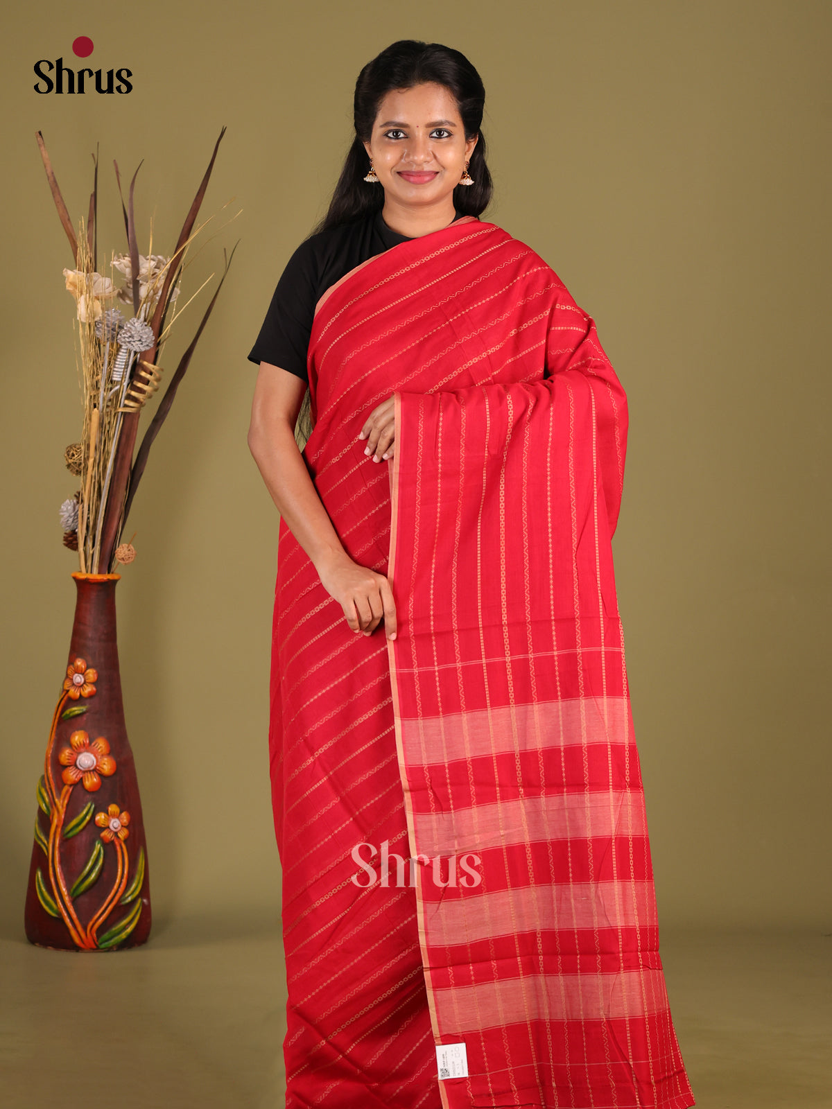 Red- Narayanpet Cotton Saree
