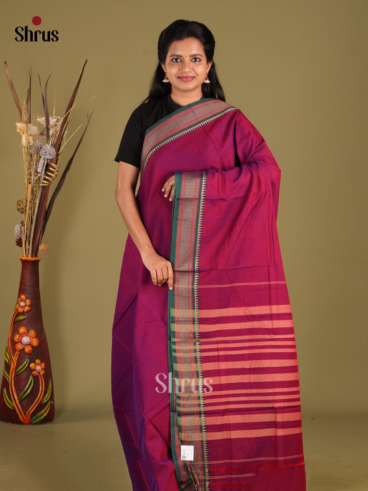 Purple & Green - Narayanpet Cotton Saree