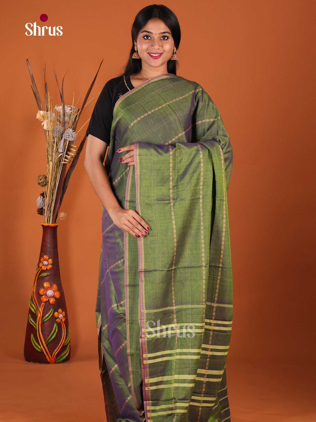 Sea Green Narayanpet Mercerized Cotton Saree