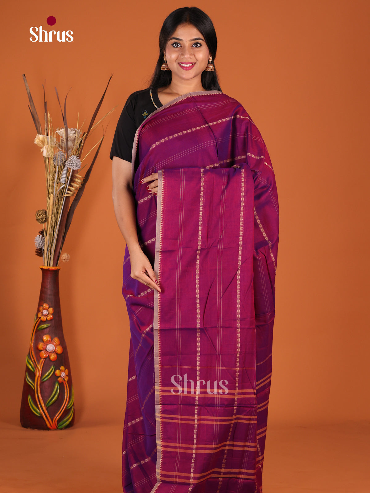 Purple- Narayanpet Cotton Saree