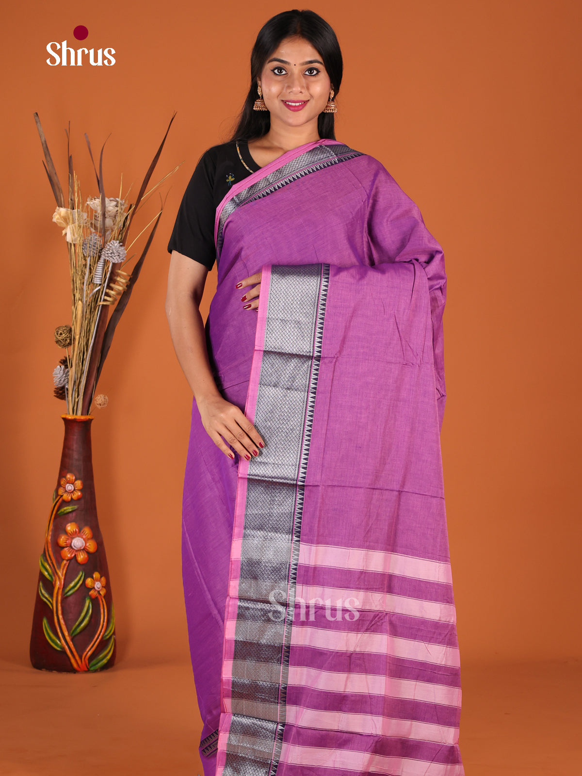 Purple - Narayanpet Cotton Saree