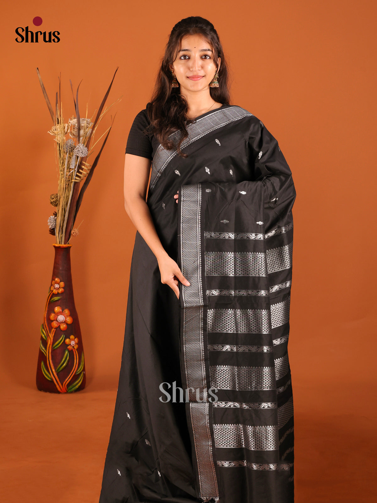 Black - Kalyani Cotton Saree