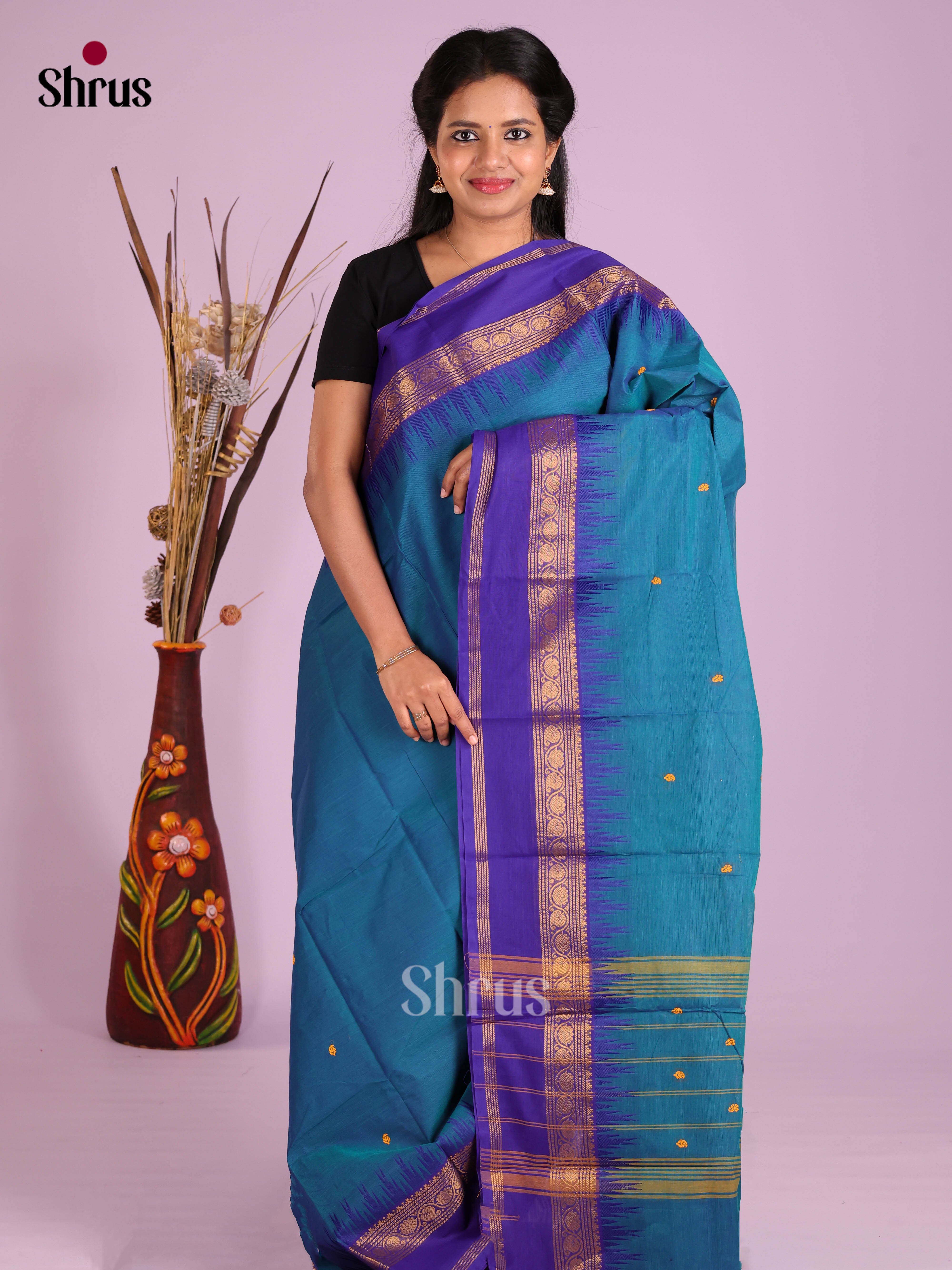 Blue - Chettinad Cotton Saree