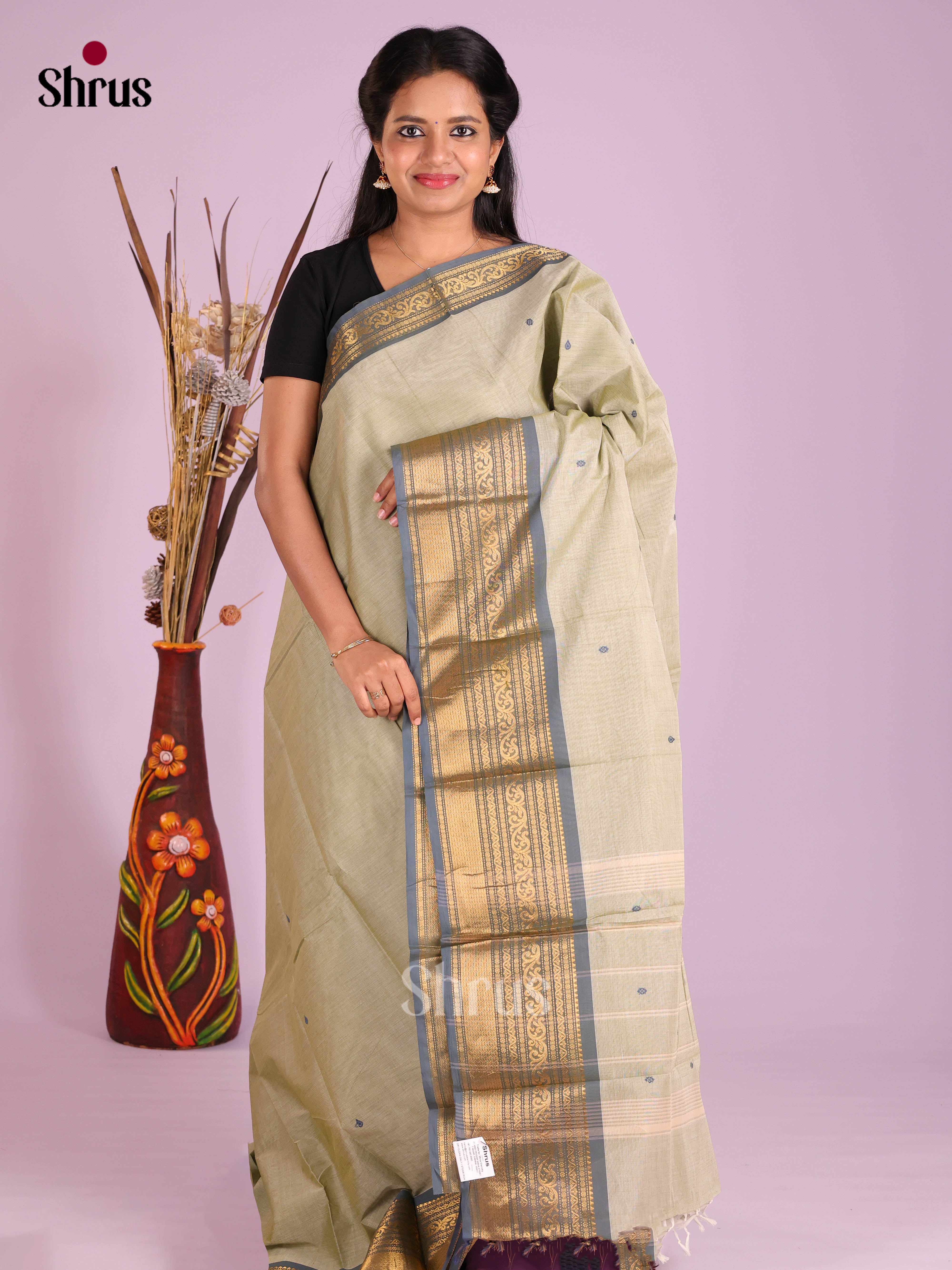 Grey - Chettinad Cotton Saree
